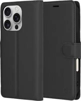 Obrázek produktu pro Techsuit Kožené flipové pouzdro typu kniha pro Apple iPhone 16 Pro - Černé