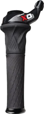 Produktbild von SRAM 00.7018.014.001 Drehgriffschalter 'X0 Red' 2-fach links mit Lock-On Griffe, schwarz/rot