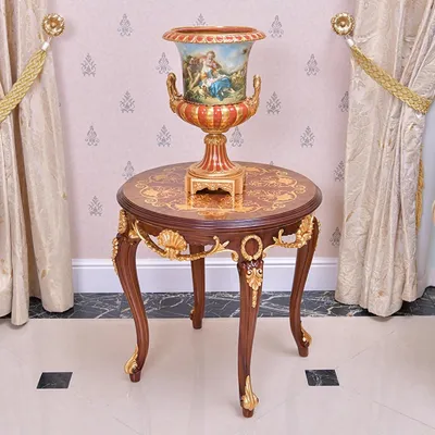 Image de Casa Padrino Luxe Table d'Appoint Baroque Marron / Or H. 62 cm - Meubles Baroques - Italy