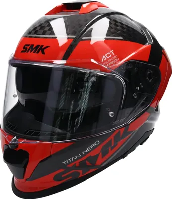 Produktbild von SMK TITAN CARBON NERO Integralhelm XS in grau/rot/schwarz