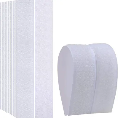 Obrázok produktu pre INF Samolepiaca suchý zips páska - 50 párov, silná lepiaca podložka biely