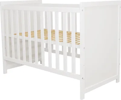 Image de Need Sleep Lit bébé Lilia 120x60 cm Réglable en hauteur - Lit d'appoint bébé blanc