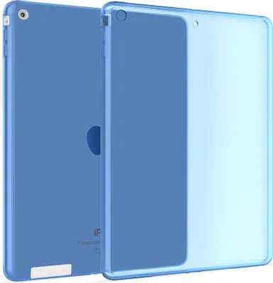 Produktbild von Hülle Kompatibel mit Apple iPad 2, iPad 3, iPad 4 - Transparent Silikon Cover Case Schutzhülle in Blau