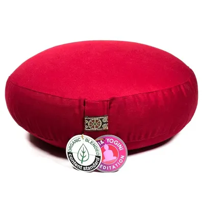 Obrázok produktu pre Meditačný vankúšik Červená spodná organická bavlna (ocs) - 2200 G; Rozmer 33 x 12 cm