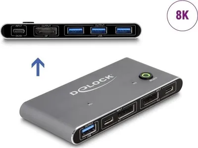 Immagine prodotto di DELOCK DisplayPort KVM Switch 8K 30 Hz mit USB 5 Gbps
