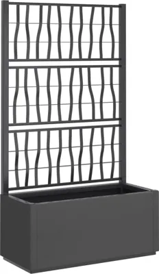 Produktbild von vidaXL Pflanzkübel mit Rankgitter Dunkelgrau 80x36x140 cm PP
