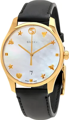 Produktbild von Gucci G Timeless silber schwarz Lederarmband