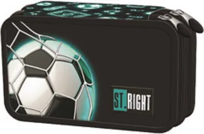 Zdjęcie produktu dla Piórnik 3-komorowy Neon Football z wyposażeniem