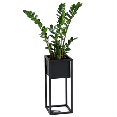 Produktbild von Schwarzes Blumenregal Blumenbank aus Metall CUBO 50x21x17cm