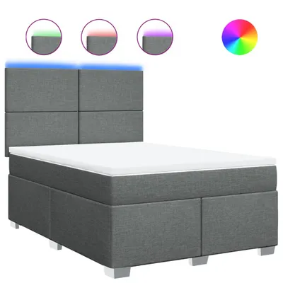 Immagine prodotto di vidaXL Letto a molle con materasso grigio scuro 140x190 cm in tessuto