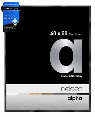 Produktbild von nielsen Aluminium Bilderrahmen Alpha, 40x50 cm, Eloxal Schwarz Glanz