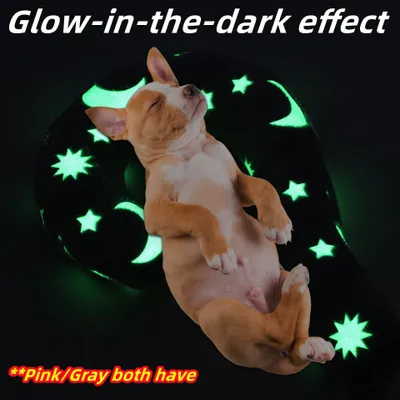 Imagen del producto de Almohada calmante para perros, suave y esponjosa, de 60x40 cm, con efecto luminiscente para perros y gatos