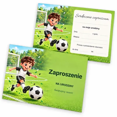 Produktbild von Einladungskarte – „Piłka Na Zielonej Murawie” – polnischer Text