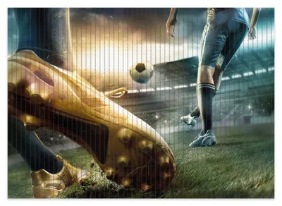 Produktbild von Wallario Duschmatte Antirutschmatte Badmatte Fußmatte Fußball Goldschuh auf dem Feld, Größe ca. 70 x 50 cm