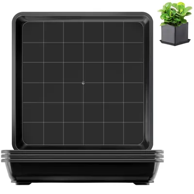 Produktbild von Set aus 4 Blumentopf-Untersetzern 35 x 35 cm in Schwarz