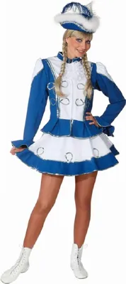 Produktbild von O964-40 blau-weiß mit Silberborte Damen Funkenkostüm Mariechenkostüm Gr.40