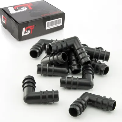 Produktbild von 10x Verbinder L-Stück Winkel Bogen Bewässerungssystem Tropfbewässerung 16x16mm