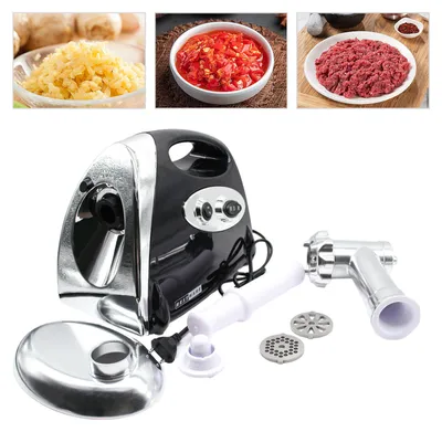 Obrázek produktu pro Mlýnek na maso Elektrický převodový stroj na klobásy z nerezové oceli Sausage Stuffer Sausage Maker Mincer (černý)