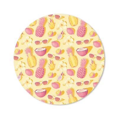 Produktbild von MuchoWow® Mauspad Mousepad Sommer - Ananas - Gelb 20x20 cm - Mousepads - Maus Mat - Pad - Mausunterlage - Schreibtischmatte