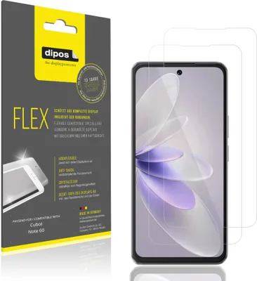 Produktbild von 2x Schutzfolie für Cubot Note 60 Folie, 100% Displayabdeckung, dipos Flex