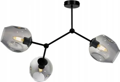 Obrázek produktu pro Light-Home Prage stropní svítidla stropní svítidla - stropní lampa průmyslová pro obývací pokoj ložnici a jídelnu - závěsné světlo sklo s kovem 3 světla - grafitová