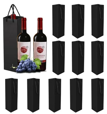 Produktbild von Set mit 12 Geschenktüten aus Kraftpapier für Wein und Champagner