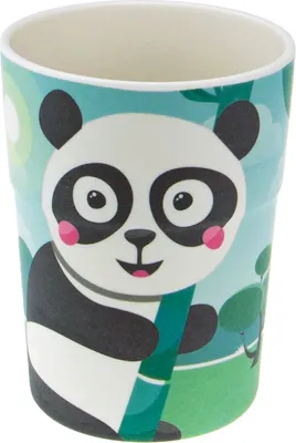 Produktbild von Bunter personalisierter Namens Kinderbecher Panda