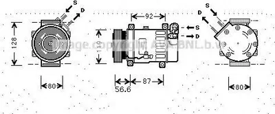 Produktbild von PRASCO CNAK238 SD7V16 Klimaanlage Klimakompressor R134a für CITROËN Berlingo / Berlingo First (MF, GJK, GFK) XSARA PICASSO (N68) C8 II JUMPY Kasten