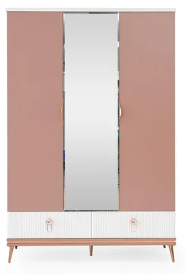 Image de Armoire de chambre d'enfant blanche Armoire design 3 portes en bois Nouveau