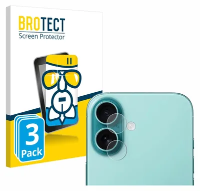 Produktbild von 3x BROTECT Schutzglas für Apple iPhone 16 Plus (NUR Kameraschutz) Schutzfolie Panzer Folie Glas Display Schutz klar
