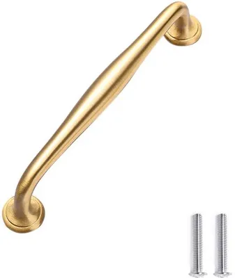 Image de Poignées de tiroir de cuisine en or - Boutons de tiroir - Poignées de tiroir - Poignées de porte - Accessoires de meubles - Distance : 128 mm