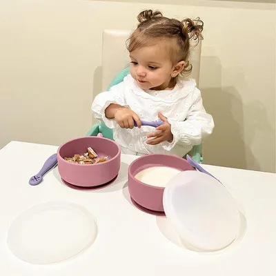 Immagine prodotto di Set per neonati in silicone 6 mesi rosa e viola