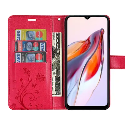 Produktbild von Hülle Xiaomi Redmi 12C, Handy Tasche Handyhülle Flip Wallet Case Klapphülle Etui Rot