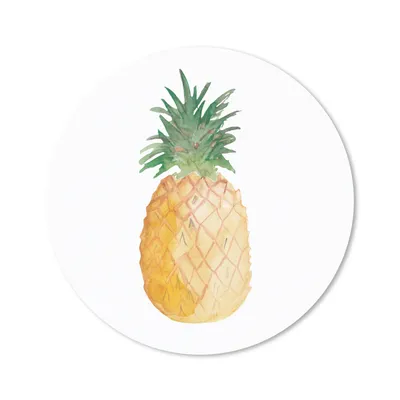 Produktbild von MuchoWow® Mauspad Mousepad Ananas - Aquarellfarbe - Weiß 30x30 cm - Mousepads - Maus Mat - Pad - Mausunterlage - Tischunterlage - Schreibtischmatten