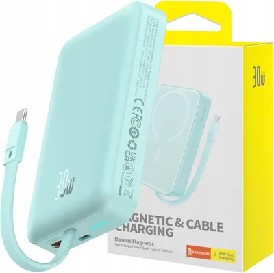 Immagine prodotto di Baseus MAGSAFE MINI TYPE-C WIRELESS POWERBANK 10.000 MAH 30WMAVI power bank Polimeri di litio (LiPo) 10000 mAh Ricarica senza fili Azzurro