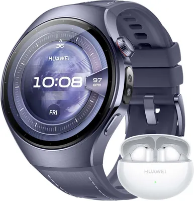 Produktbild von HUAWEI Watch 5 Smartwatch Damen Herren FreeBuds 6i Weiß mit Health Sensor GPS AMOLED Display 5ATM wasserdicht Fitnessuhr Android iOS
