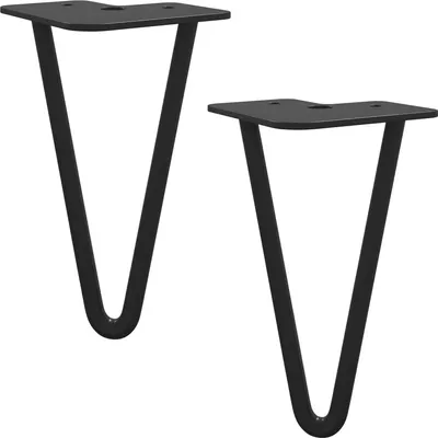 Produktbild von vidaXL Möbelbein 2 pcs Schwarz 54,1 x 54,1 x 100 mm Eisen
