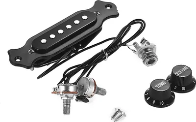 Zdjęcie produktu dla Gitarowy, miedziany, bezszumowy przetwornik akustyczny z pojedynczą cewką magnetyczną, z regulacją głośności, z pokrętłami, zestawem śrub montażowych