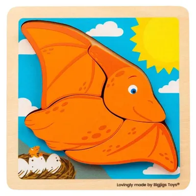 Image de Puzzle en bois Bigjigs « Ptérodactyle » - 4 pièces