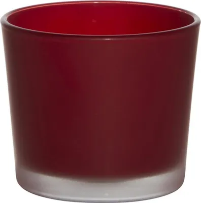 Produktbild von INNA-Glas Maxi Teelichtglas Alena Frost, rot matt, 9cm, Ø10cm - Kerzenglas