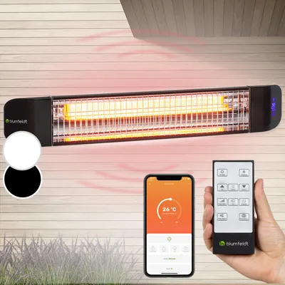 Image de Klarstein Chauffage Electrique à Infrarouge, Chauffage de Jardin 2400W, Smart WiFi App, Minuterie, Affichage LED, Chauffage Exterieur Terrasse pour Veranda, Chauffage d'Appoint Econome, Sans CO2