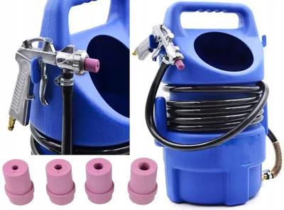 Produktbild von Druckluft Sandstrahlgerät 10 l mobil Sandstrahlpistole Sandstrahler 4 Keramikdüsen (4, 5, 6, 7 mm)