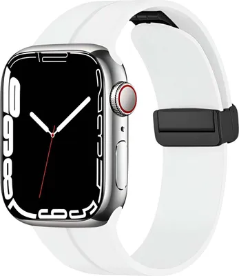 Image de Eko, Bracelet sport pour Apple Watch 42/44/45mm avec fermeture magnétique, blanc