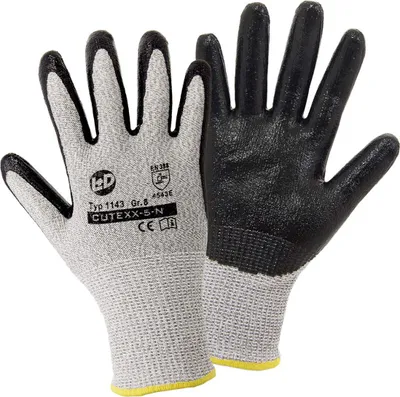 Produktbild von 12 Paar CUTEXX-5-N Schnittschutzhandschuh für Präzisionsarbeiten mit Nitrilbeschichtung, Gr. 9