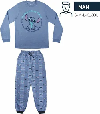 Obrázek produktu pro Pánské pyžamo Stitch modré (dospělí) - S