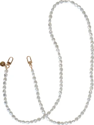 Produktbild von Pearlfection Handykette Perlenschnur mit goldenen Details 120 cm mit Haken