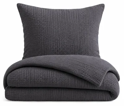 Produktbild von Heimtexland Musselin Bettwäsche Set Kuschelweich atmungsaktiv Typ931 Grau