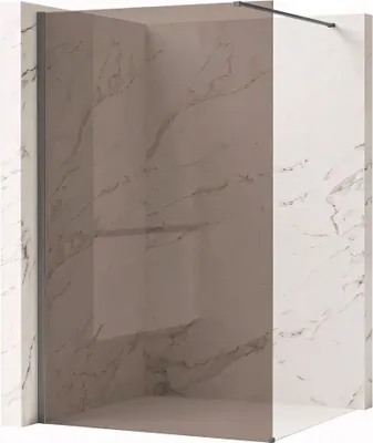 Zdjęcie produktu dla Ścianka Prysznicowa Rea Flexi Brown 100 Titanium
