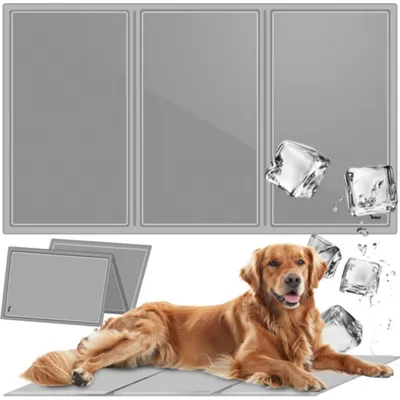 Produktbild von Purlov 25531 Kühlmatte für Hunde oder Katzen, 90 x 50 cm, grau