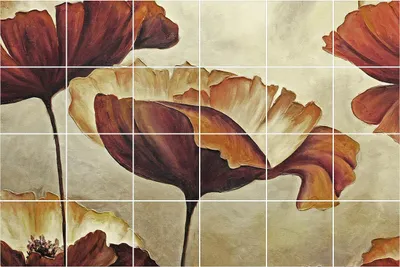 Produktbild von Fliesenaufkleber 15x15 cm – 24 Stück – Selbstklebend – Wasserfest – Pflegeleicht – Hitzebeständig – Für Küche & Bad – Künstlerische Blumenkompositionen
